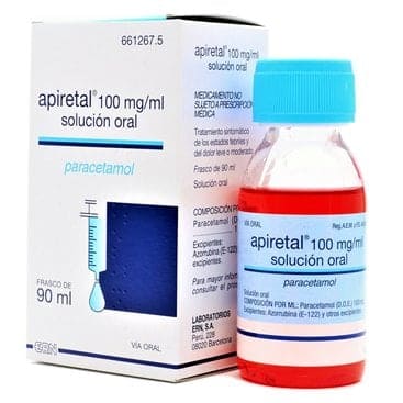 Apiretal 100mg/ml, analgesico, fiebre en niños
