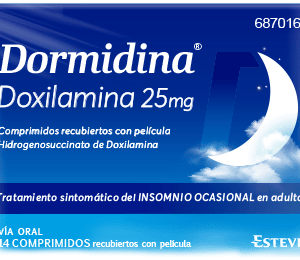 Dormidina 25mg comprimidos, indicado para el tratamiento del insomnio ocasional