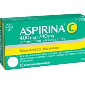 Aspirina C es eficaz para tratamiento de dolor de cualquier tipo u origen, incluso fiebre.