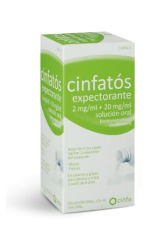 Cinfatós controla la tos improductiva o seca, y evita la irritación producida por ella. No tomarlo con mucosidad.