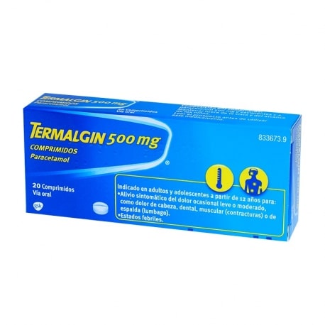 Termalgin 500 mg proporciona un alivio rápido de síntomas como dolor de cefalea, fiebre y dolor localizado. Mayores de 12 años.