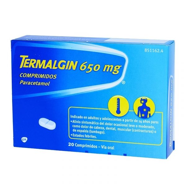Termalgin 650 mg proporciona un alivio rápido de síntomas como dolor de cefalea, fiebre y dolor localizado. Mayores de 14 años.